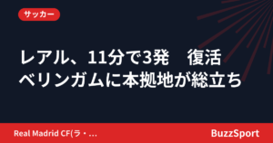 レアル、11分で3発　復活ベリンガムに本拠地が総立ち
