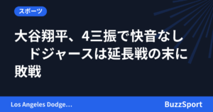 大谷翔平、4三振で快音なし　ドジャースは延長戦の末に敗戦