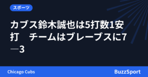 カブス鈴木誠也は5打数1安打　チームはブレーブスに7―3