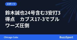 鈴木誠也24号含む3安打3得点　カブス17-3でブルワーズ圧倒