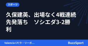 久保建英、出場なく4戦連続先発落ち　ソシエダ3-2勝利