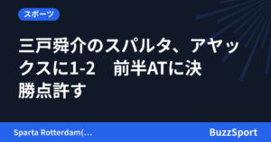 三戸舜介のスパルタ、アヤックスに1-2　前半ATに決勝点許す