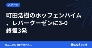 町田浩樹のホッフェンハイム、レバークーゼンに3-0　終盤3発